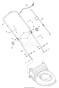 Handles Group Diagram and Parts List for 2691807-00  Briggs and Stratton Lawn Mower